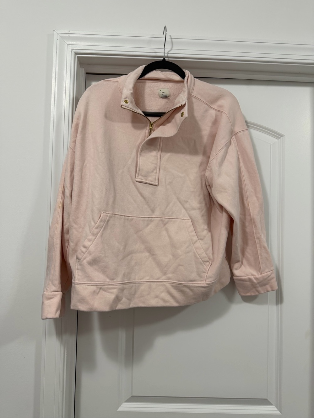 a new day Women's Pale Pink Half-Zip Pullover Sweatshirt